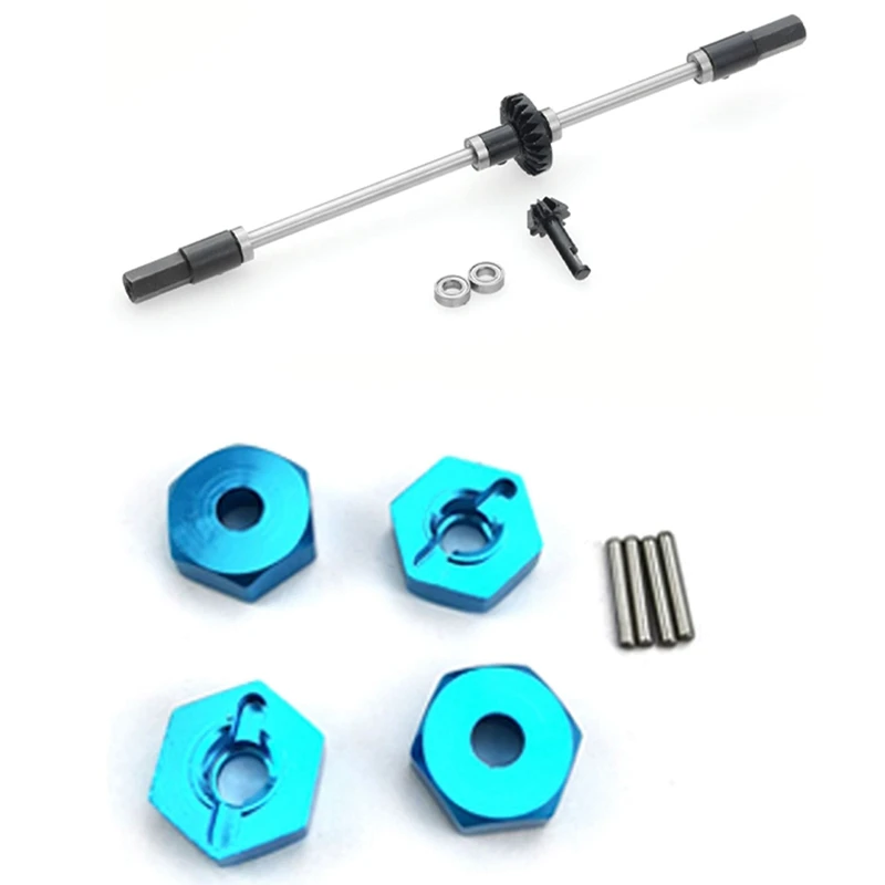 

12Mm Combiner Wheel Hub Hex Adapter & Steel Gear Bridge Axle Gear Steering Cup Kit For MN D90 D91 MN99 MN99S 1/12