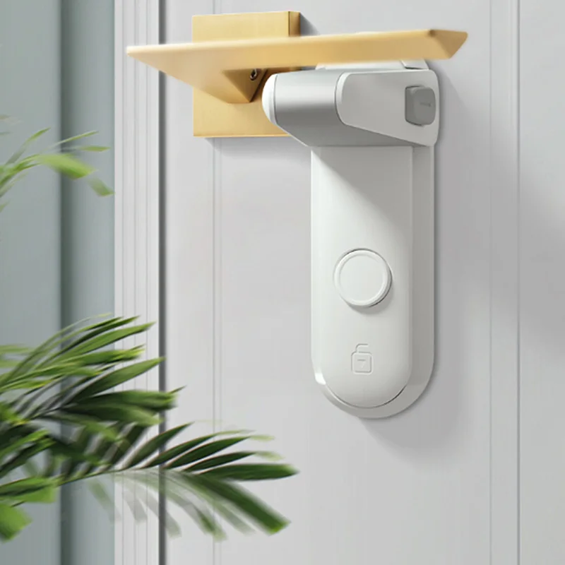 

Door Lever Lock Baby Proofing Door Handle Lock Childproofing Door Knob Lock Easy to Install Punch Free,Three Buttons For Upgrade