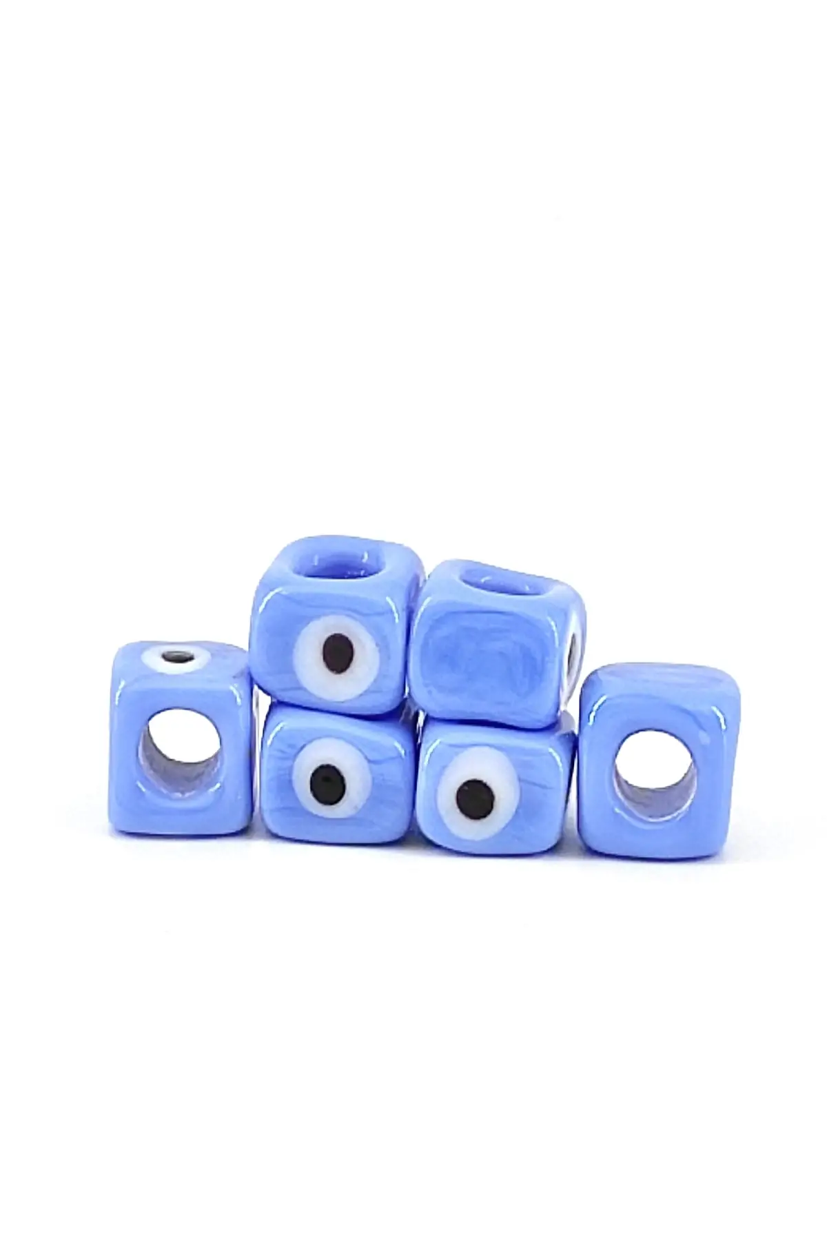 

Handmade Lilac Color Murano Eyes Square Glass Jewelry Bead 5 Pcs Beads Hobby Supplies & Entertainment Life
