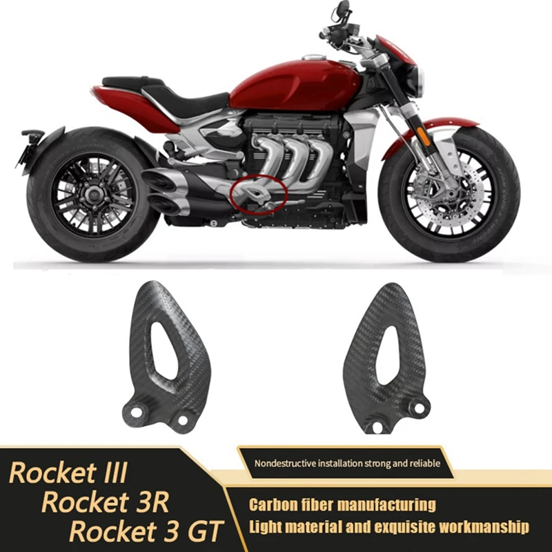 

Motorcycle Real Carbon Fiber Foot Rests Footrest Pedal Guard Protector Cover For Triumph Rocket III 3R GT 2020-2022