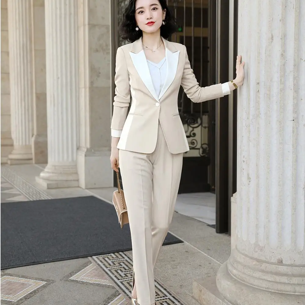HIGH QUALITY Fashion New Style Design Blazer Jacket 2022 Women's White Apricot Black Solid Tops For Office Lady Wear Size S-4XL