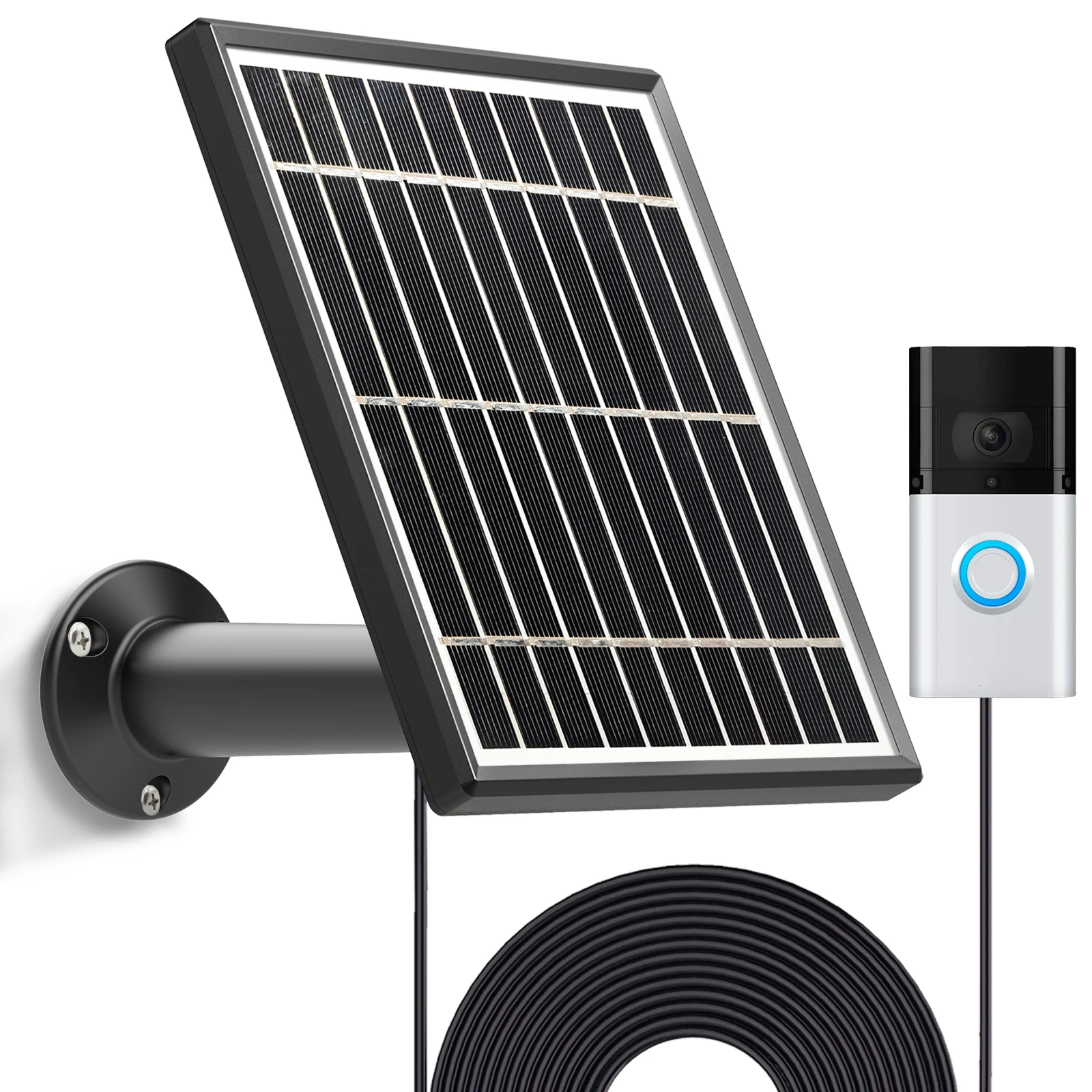 3.5w Solar Panel for Video Doorbell 4(2021)& 2/3/3 Plus,13ft Power Cable Mount