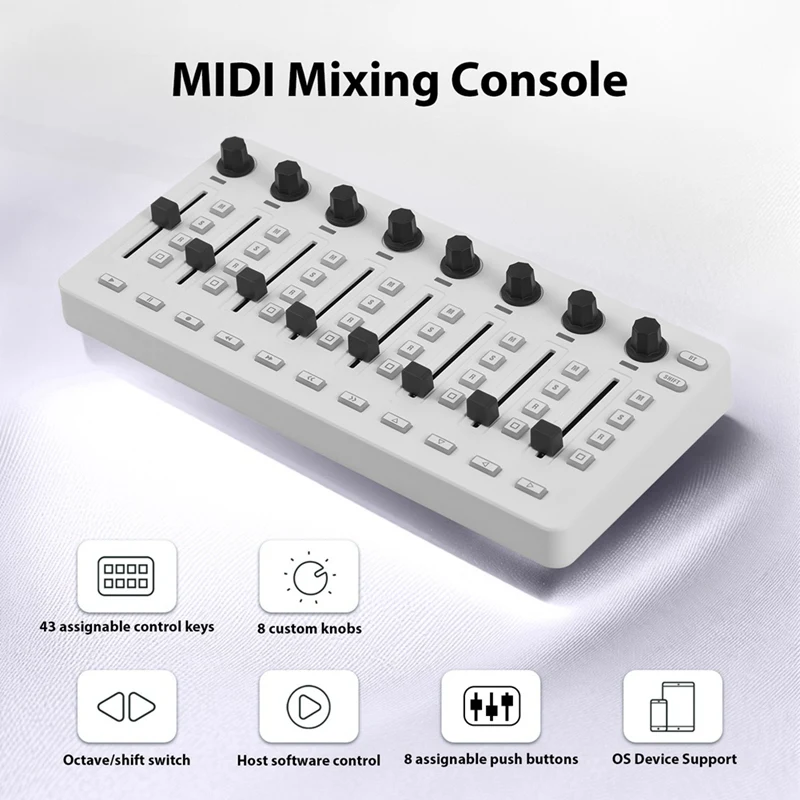 M-VAVE SMC-микшер Беспроводной MIDI-контроллер Микшерная консоль Bluetooth USB-контроллер