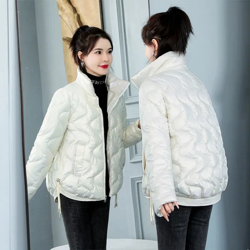 Parkas Women Shiny Wash-free 2022 Winter New Korean Loose Casual Padded Coat Female Large Size Thick Warm Down Cotton Jacket