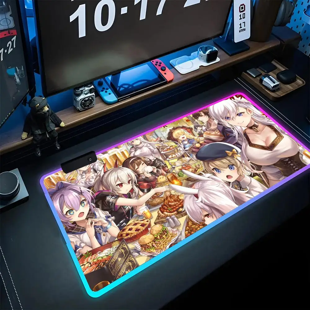 Игровой коврик для мыши 40 Х9 см с подсветкой