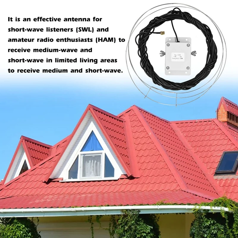 MLA-30+ (Plus) Loop Antenna Active Receive Antennas Low Noise Medium Short Waves Antenna With 0.1-30 Mhz Frequency