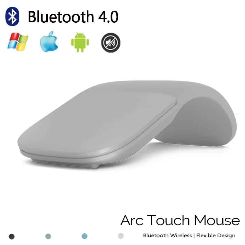 

Bluetooth 4.0 Wireless Mouse Ultra-Thin Folding Arc Touch Mouse Ergonomic Gaming Silent Mice For Microsoft Tablet Mac Laptop PC