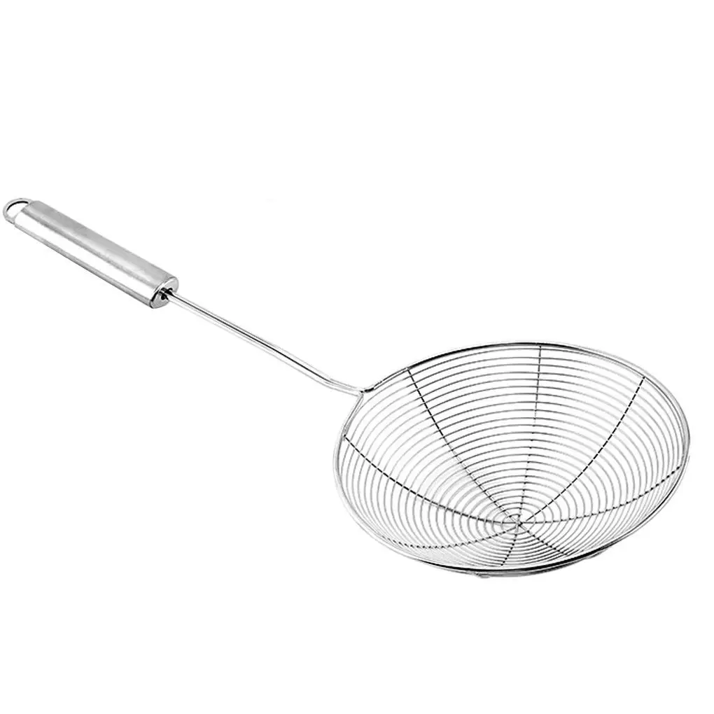 

Mesh Strainer Skimmer Ladle Stainless Steel Long Handle Kitchen Frying Cooking Steaming Colander Spoon