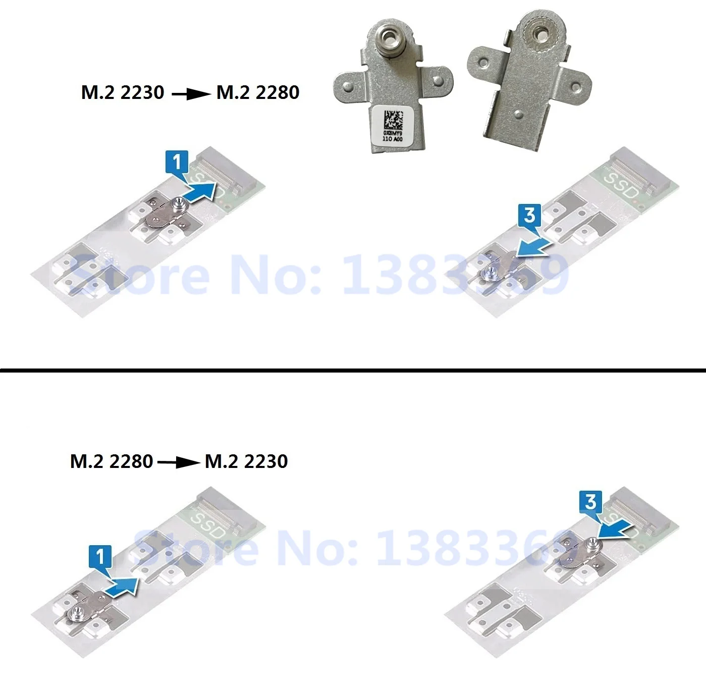 2-й M.2 NVME 2230 2280 SSD Монтаж жесткого диска Металлический кронштейн Радіатор Caddy Cover X8MY9