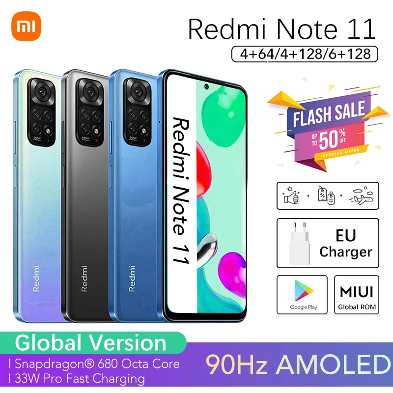 Cena Xiaomi Redmi Note 11 Wersja NFC Smartphone | 4GB 64GB 6GB 128GB | Snapdragon 680 | 33W Szybkie ładowanie | Kamera 50MP | 90Hz AMOLED Najtaniej Xiaomi Redmi Note 11 Wersja NFC Smartphone | 4GB 64GB 6GB 128GB | Snapdragon 680 | 33W Szybkie ładowanie | Kamera 50MP | 90Hz AMOLED