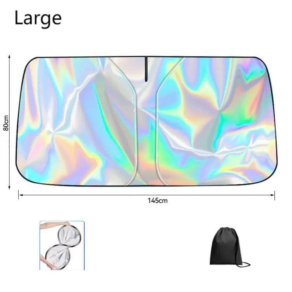 

Солнцезащитный козырек на переднее окно автомобиля, защита от ультрафиолета, занавеска, лазерный слой, теплозащитный экран, охлаждающий складной козырек для ветрового стекла, аксессуары для стайлинга