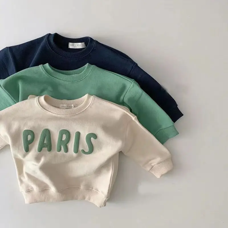 

Spring and Autumn Clothing Childrens Casual Versatile Sweater Long sleeved Top Boys and Babies Warm and Fashionable Baby Pullove