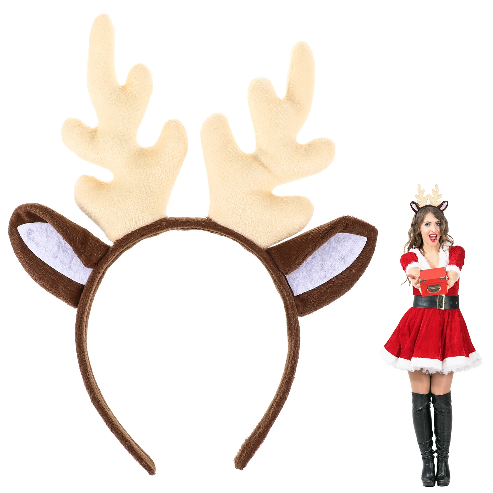 

Antler Headband Xmas Hair Hoops Headwear Party Christmas Decor Cosplay Elements Hairbands Fabric Deer Horn Child