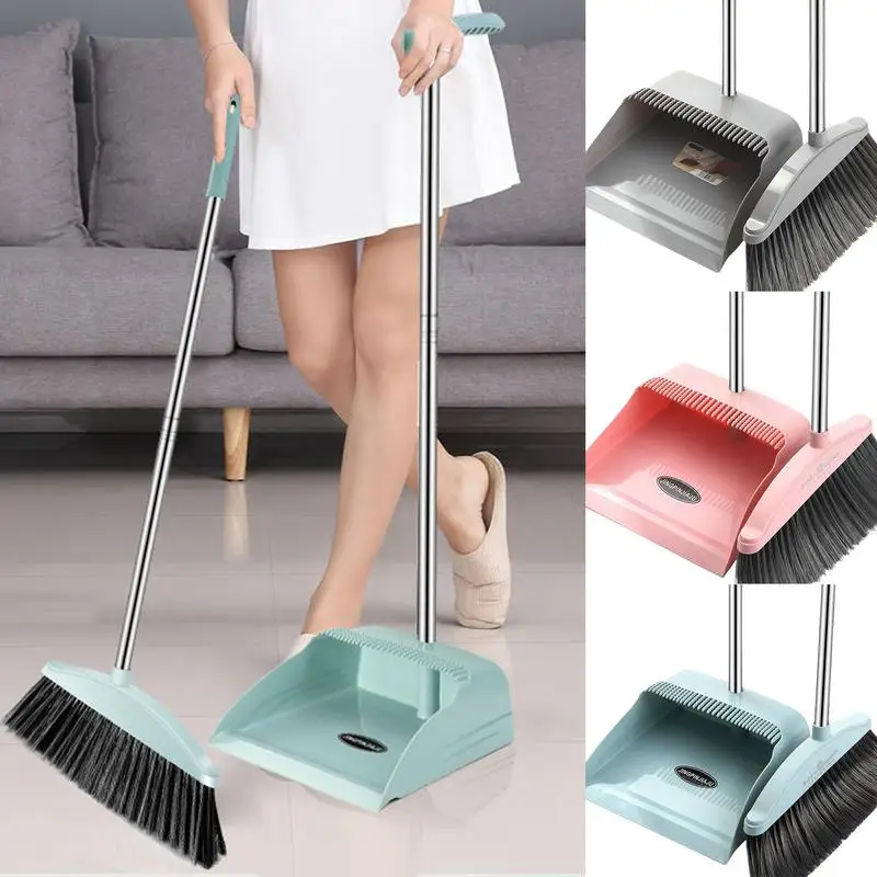 Broom And Dustpan Set Cleaning Tools Dust Pans With Long Handle Garbage Collector For Home Kitchen Room Office Cleaning Accessor