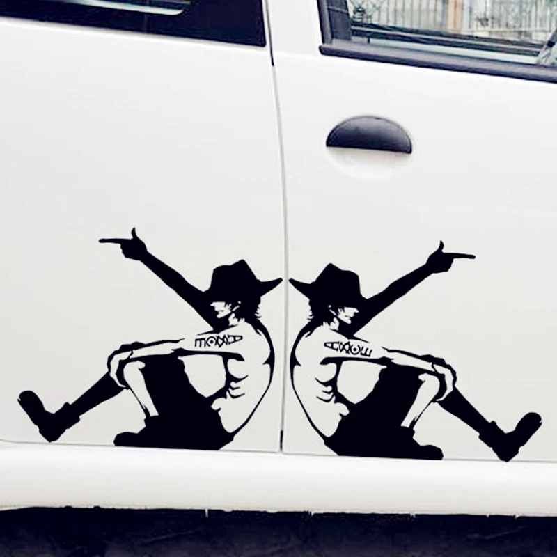 2PCS Car Stickers Portgas D Ace Anime Decoration Decals For Door Wall Trunk Auto Tuning Styling Vinyls H20