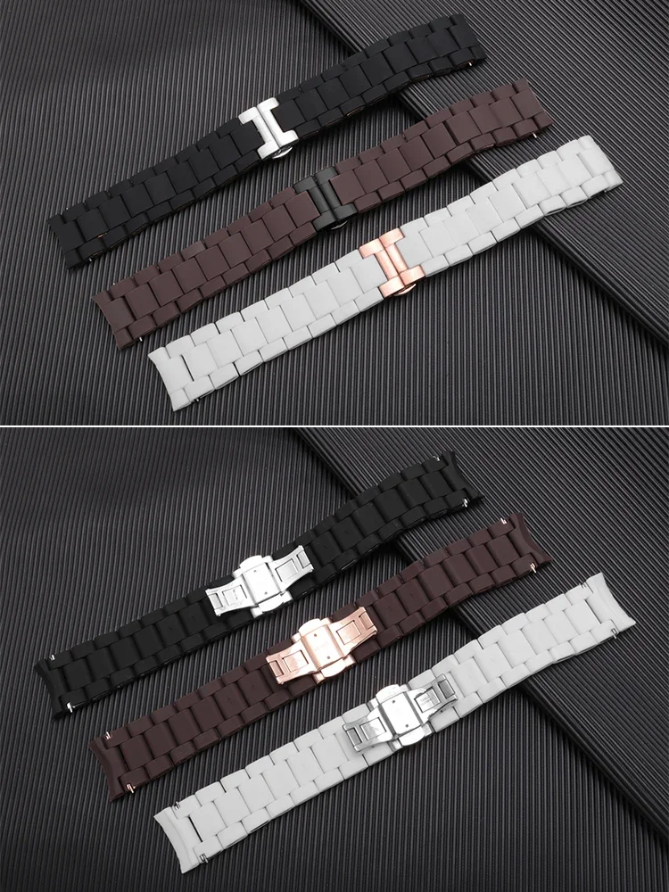 Браслет мужской из нержавеющей стали с силиконовым покрытием для часов в стиле