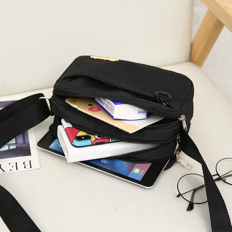 Нейлоновые женские многослойные сумки через плечо большой вместимости женская