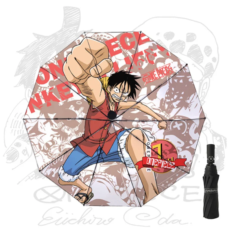 

One Piece Automatic Dual-use Umbrella Monkey D Luffy Roronoa Zoro Anime Rain or Shine Umbrella Oversized Umbrella Creative Gift