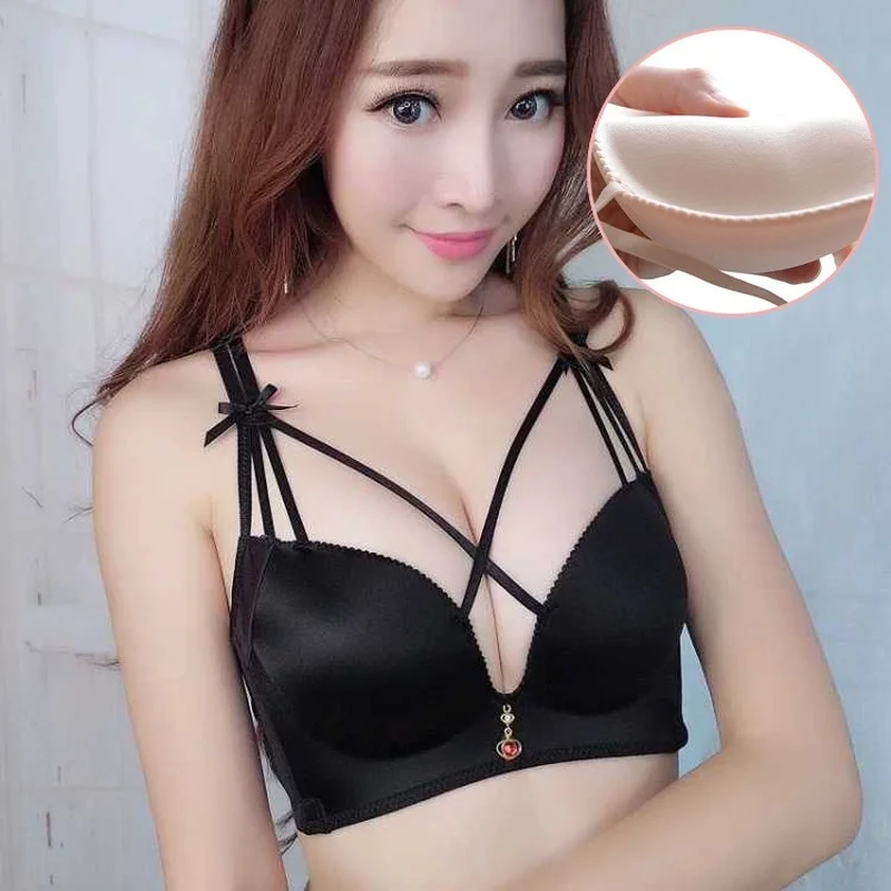 

Women's Underwear Without Steel Ring Gathered Small Chest Thickened 6cm Medusa Super Thick Breast Cross Beauty Sexy Bra