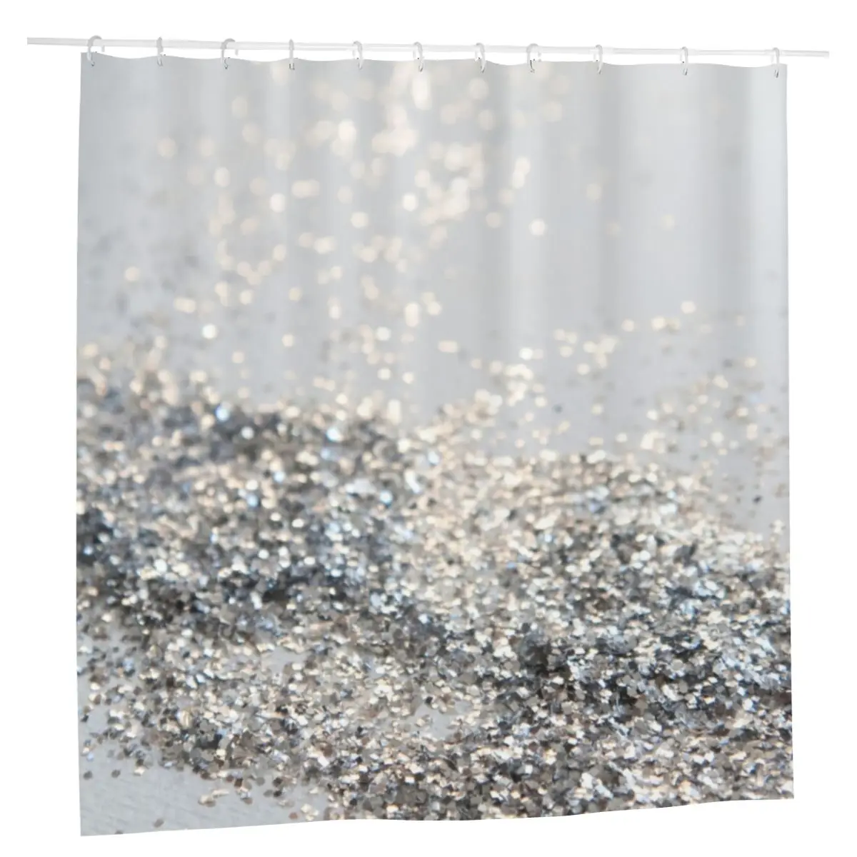 

Silver Gray Glitter Shower Curtains Home Bath Curtains with 12pcs Hooks Decoration Nodic Fashion Awesome Curtain 183*183cm