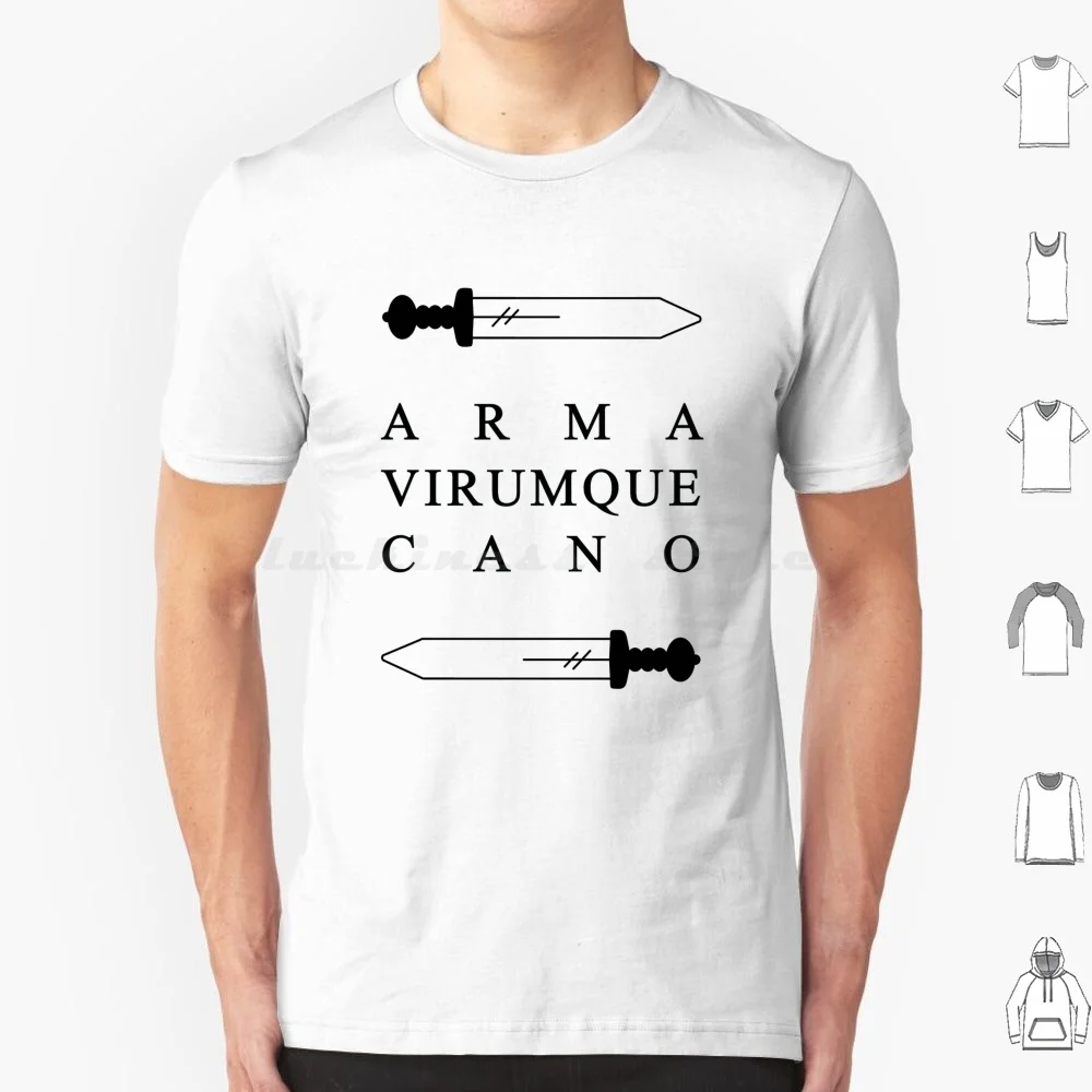 Футболка с принтом оружия Virumque Cano большие размеры 100% хлопок Aeneid Aeneas Классическая