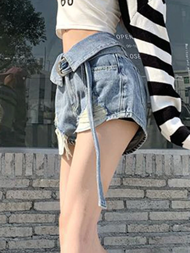 Summer Outfits For Women 2023  Low Rise Baggy Mini Short y2k Treetwear Trendyol Denim Sexy Ensembles Courts Jeans Korean Style