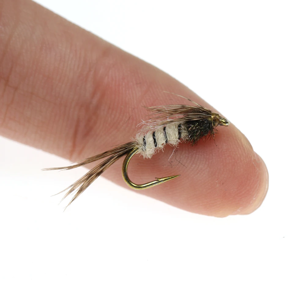 Bimoo 6 шт. #12 перо из хвоста фазана Mayfly Nymphs и Emergers сухие мухи для ловли форели окуня |