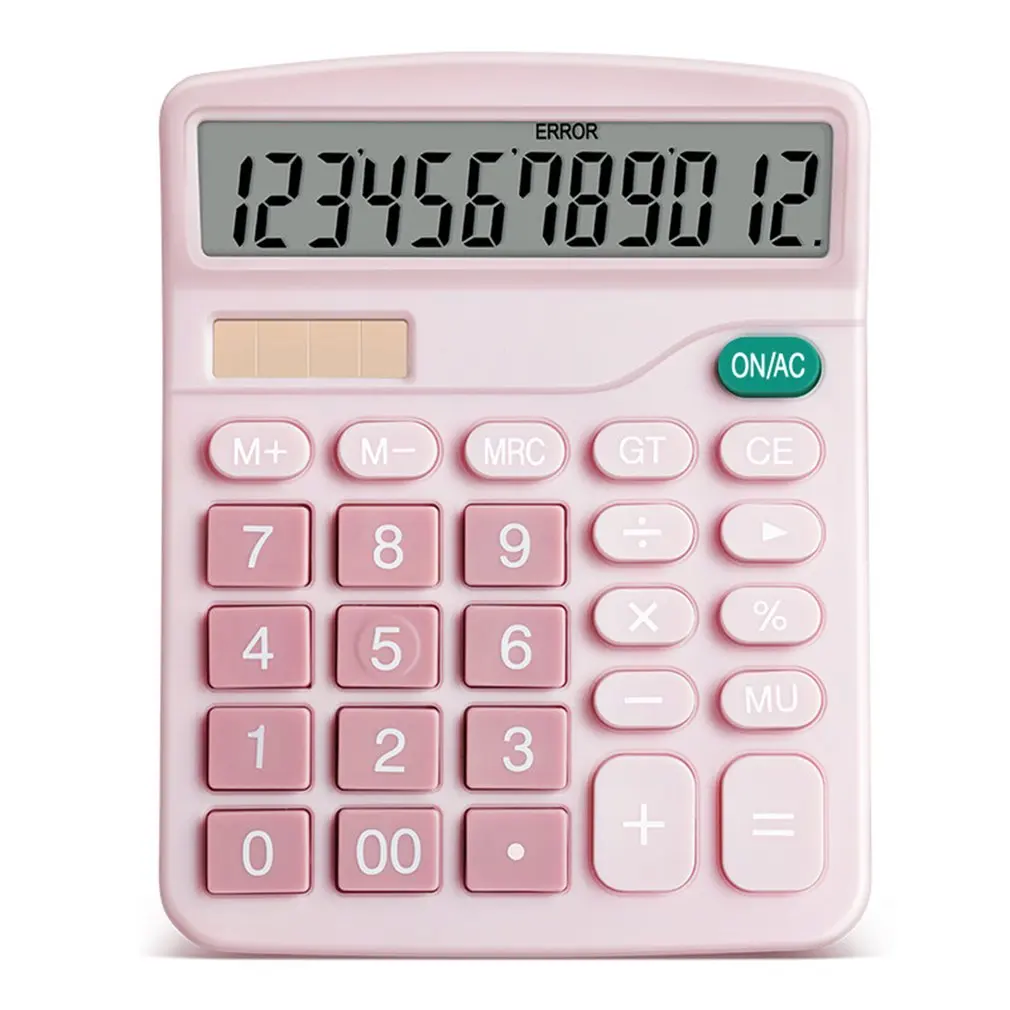 

12 Digit Desk Solar Calculator Large Buttons Financial Business Accounting Tool Big Buttons For School Student