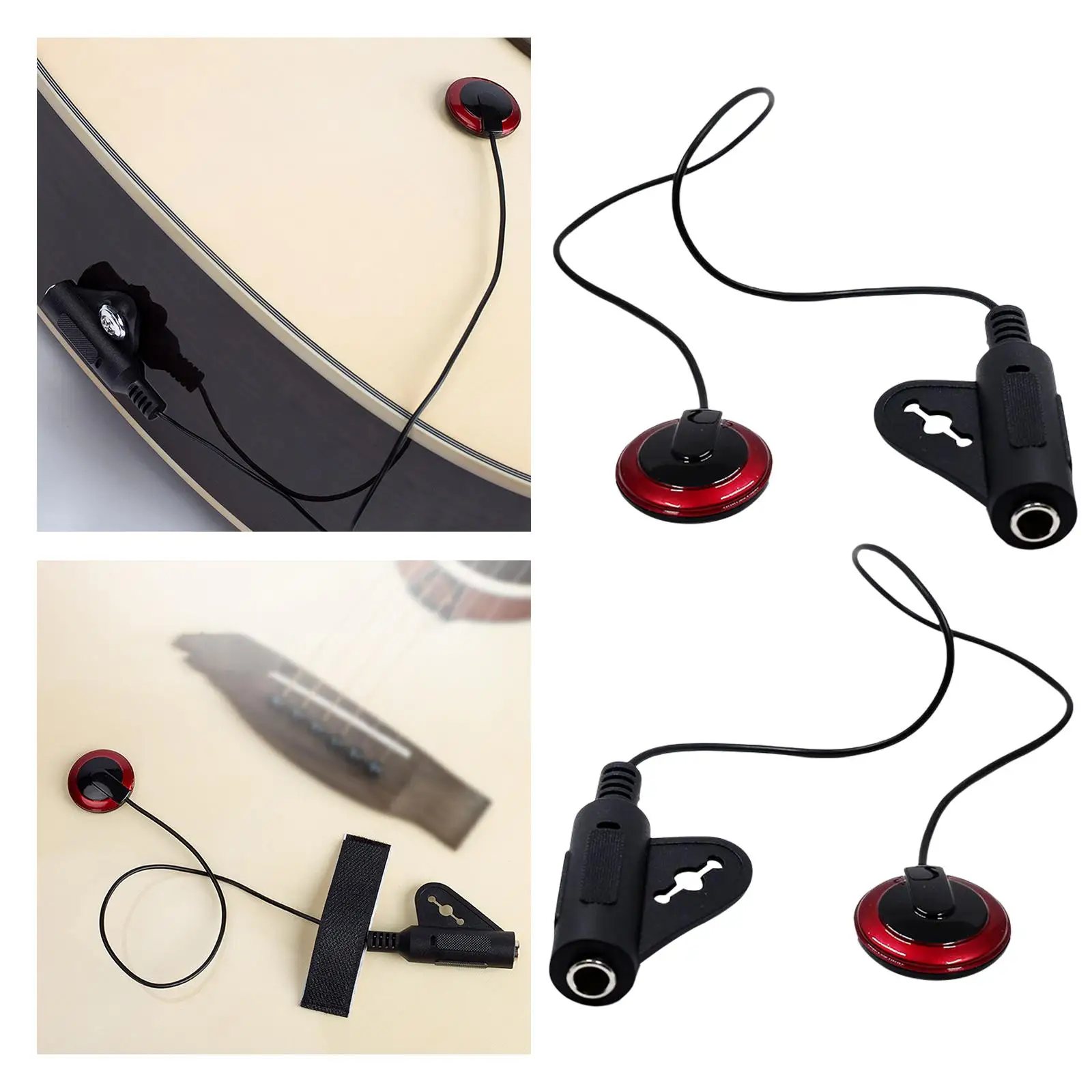 

Contact Microphone Piezo Pickup with Cable for Guitar Ukulele Instrument