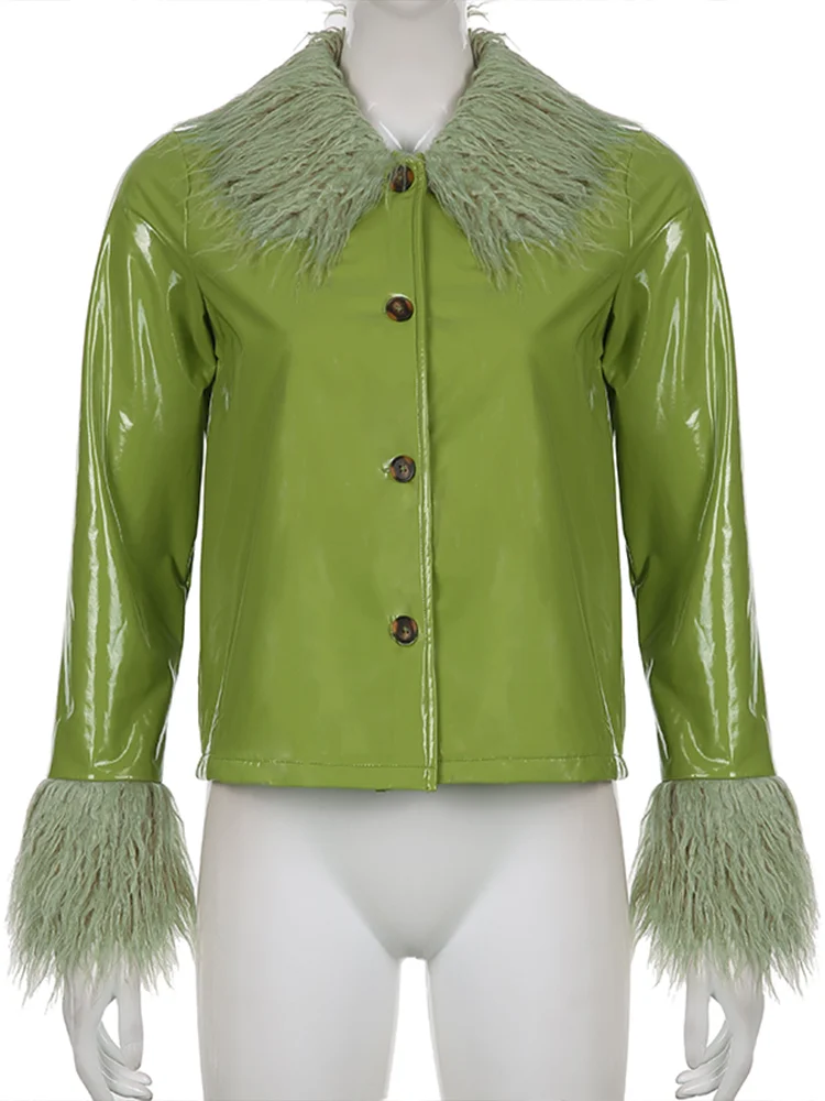 Женские кожаные куртки с меховым воротником Rockmore осенне-зимние ветрозащитные