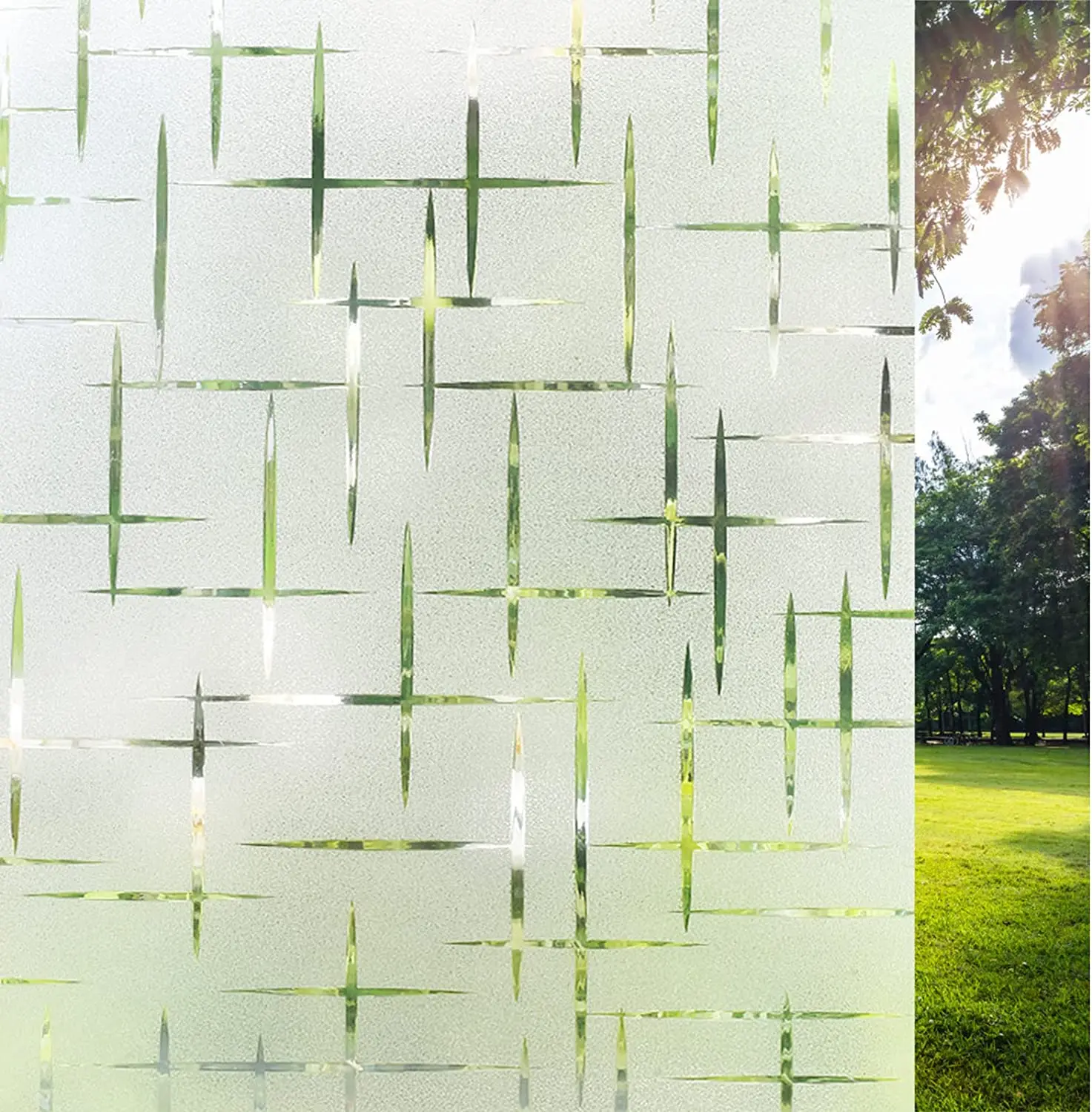 

Window Privacy Film, Frosted Glass Film for Windows & Doors, Self Static Cling Frosting Decor Window Tint Glass Stick