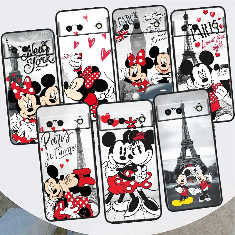 

Mickey Minnie in London Shockproof Cover for Google Pixel 7 6a 6 Pro 5 4 4A XL 5G Black Phone Case Shell Soft Fundas Capa