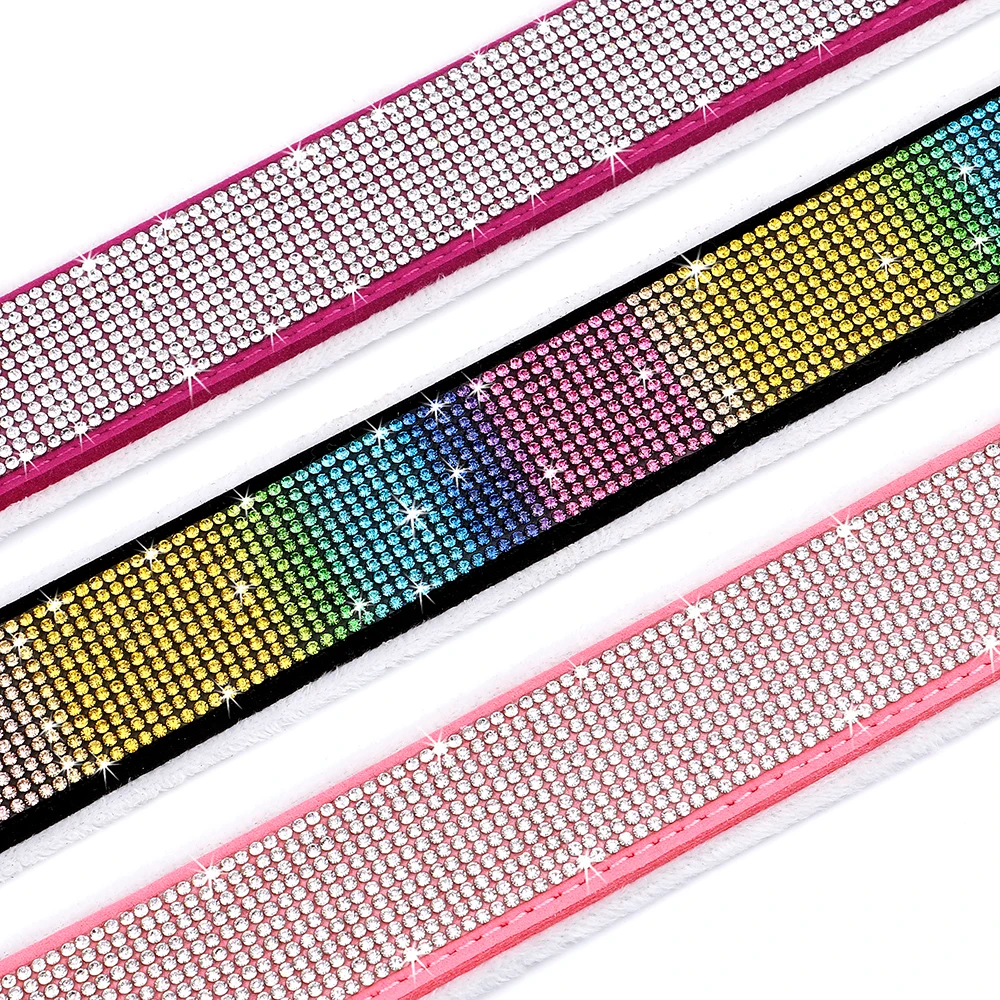 Ошейник для собак Bling Стразы зимние широкие ошейники домашних животных мягкие