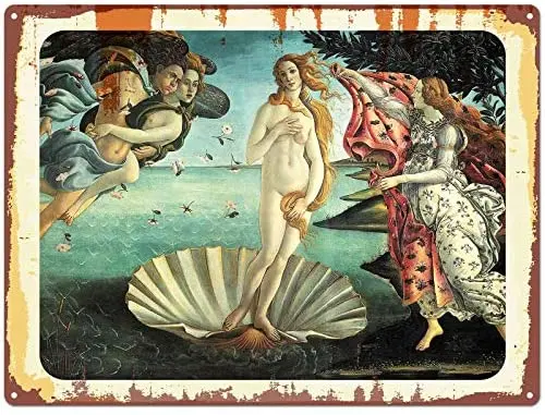 

Оловянные знаки Botticelli с родами венерины, винтажный металлический жестяной знак для мужчин и женщин, Настенный декор для баров, домашние дек...