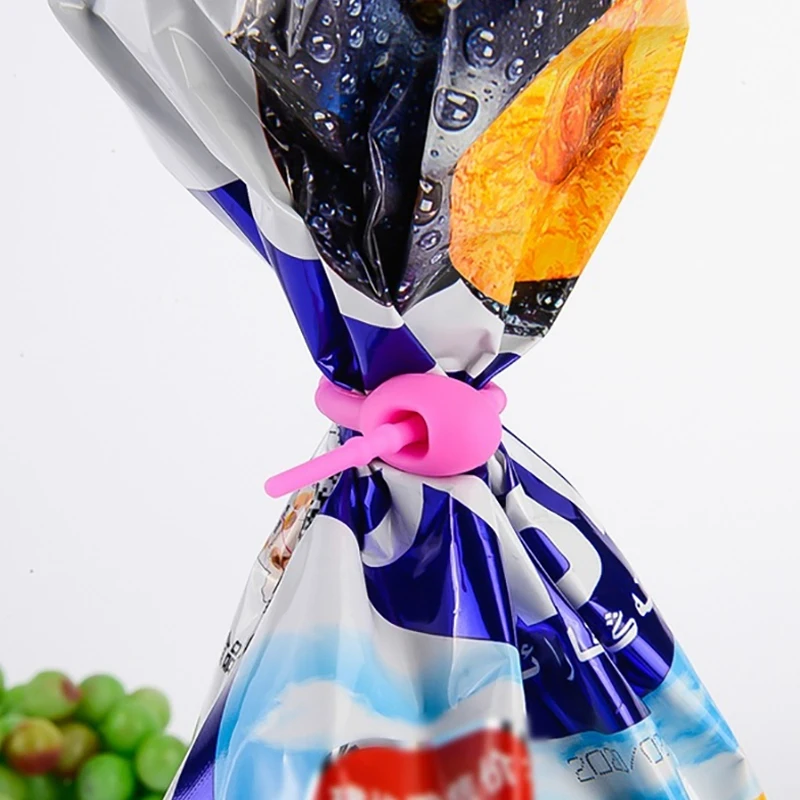 Акция! 10 шт. Зажимы-липучки из силикона для продуктов питания, кабельный органайзер, зажимы-зипы, многоразовые зажимы для хлеба.