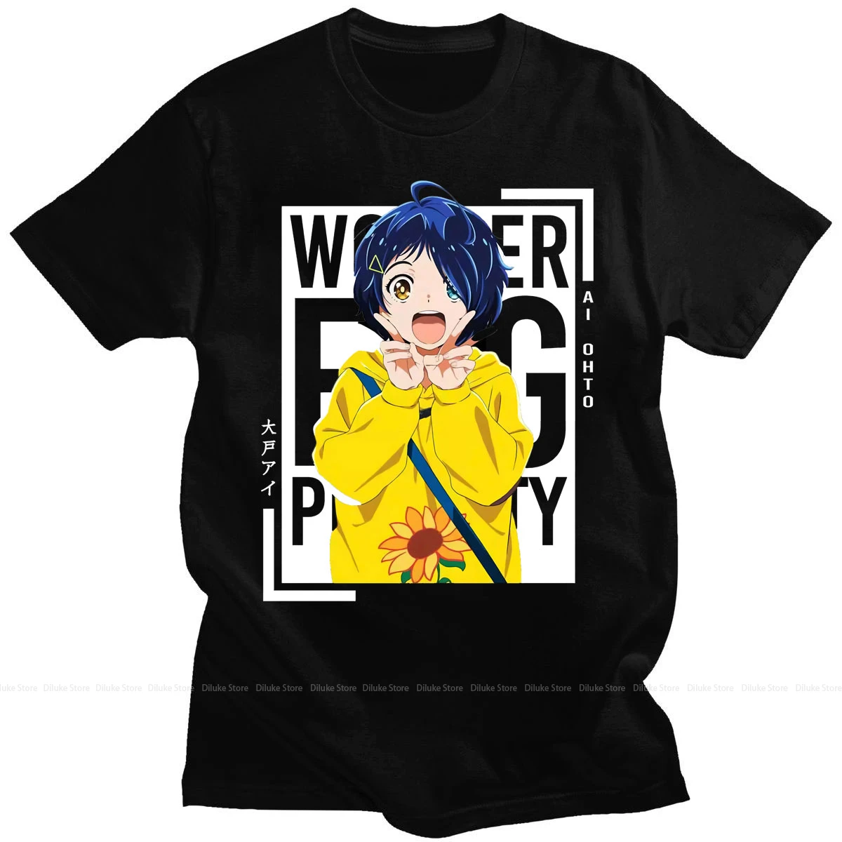 

Japanese Anime Wonder Egg Priority T-shirt Short Sleeve Lovely Ohto Ai Pattern Tshirt Men/women Fashion Couples T Shirt Tops