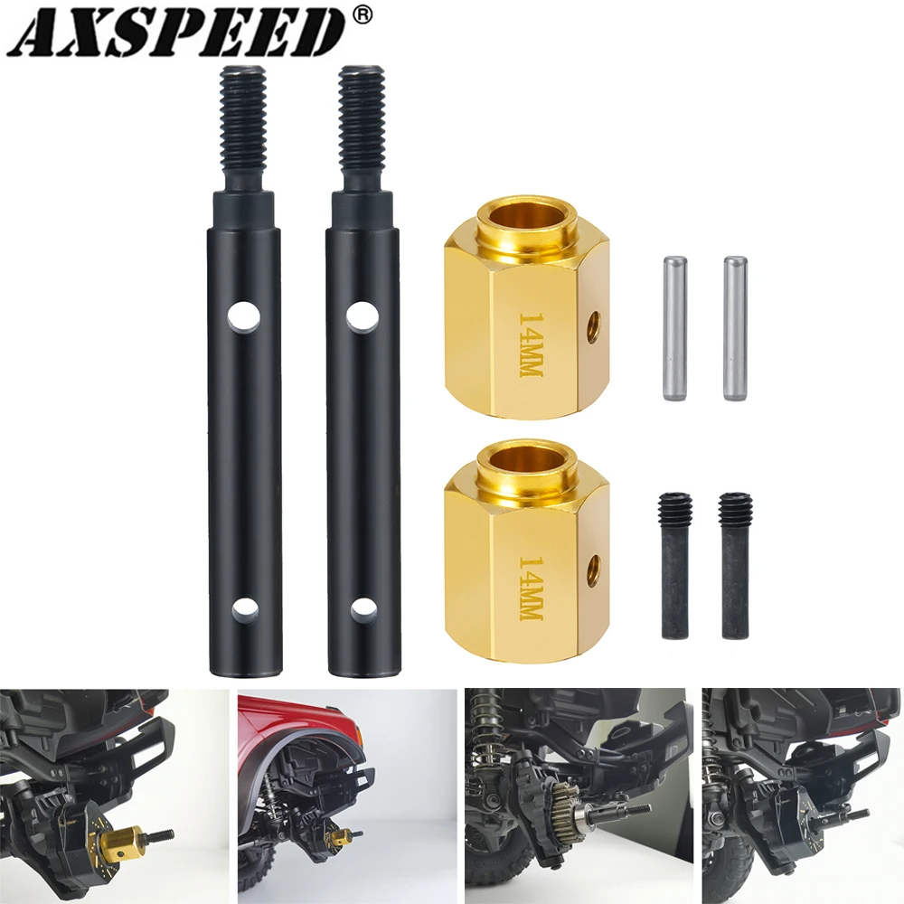 

AXSPEED RC Car Portal Stub Axle Drive Gear Shaft and Wheel Hex Adapter for Traxxas TRX4 Bronco 4WD 1/10 RC Crawler Upgrade Parts