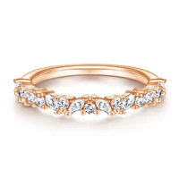 new fashion trend s925 silver diamond 5a zircon flower ring ladies rose gold exaggerated index finger ring