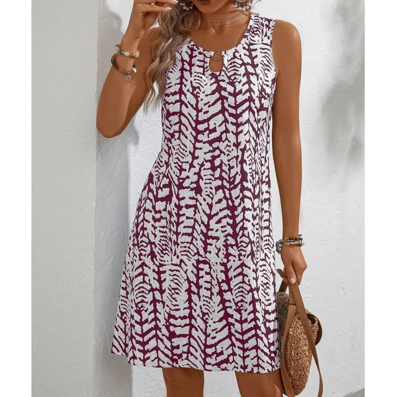 Модное женское платье миди 2024 новинка лета 2023 элегантное трапециевидной формы