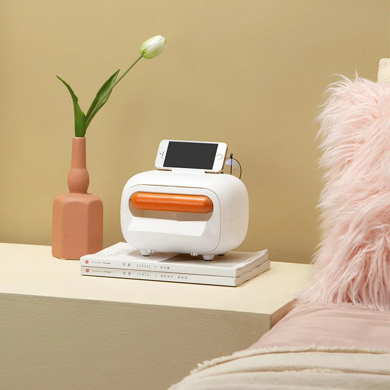 

Multi-functional Simple Stylish Tissue Box Ins Style Creative Modern Desktop Paper Storage Holder Versatile Makeup Pen Organizer