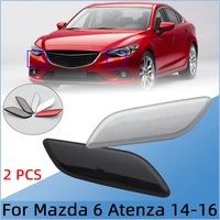 2pcs for mazda 6 atenza 2014 2015 2016 headlight washer spray nozzle cover cap front bumper headlamp cleaner shell jet lid trim