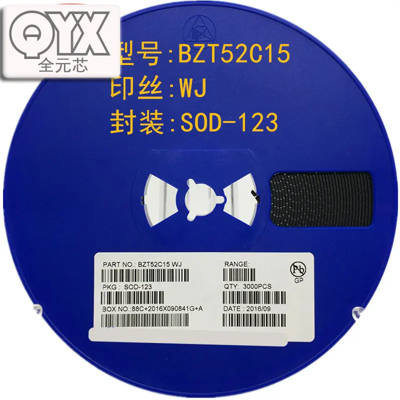 

1000 шт./лот 1206 BZT52C15 silkscreen WJ SOD-123 15V SMD Диод Зенера