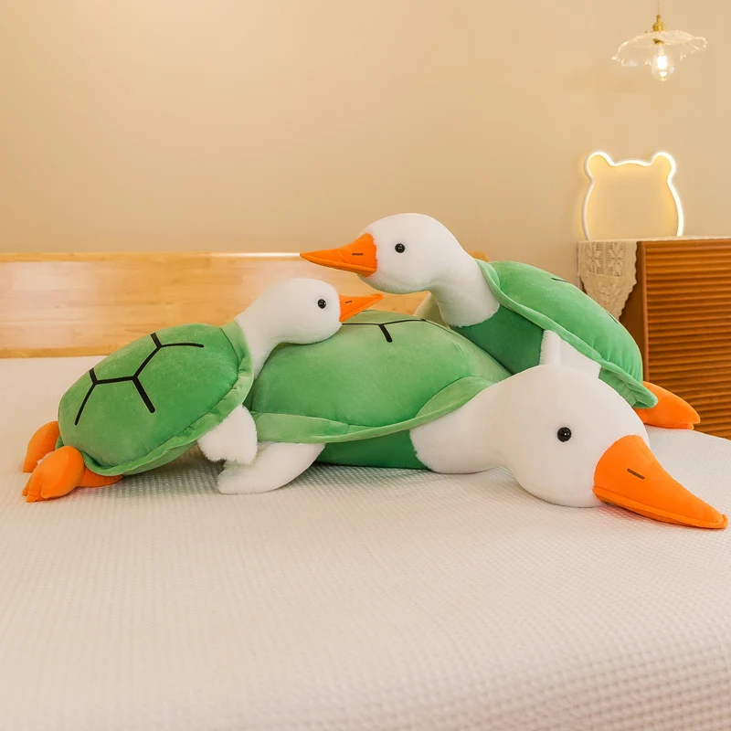

Kawaii Transform To Turtle Big White Goose Plush Toys Stuffed Cute Tortoise Doll Lovely Animal Creative Kids Xmas Gifts