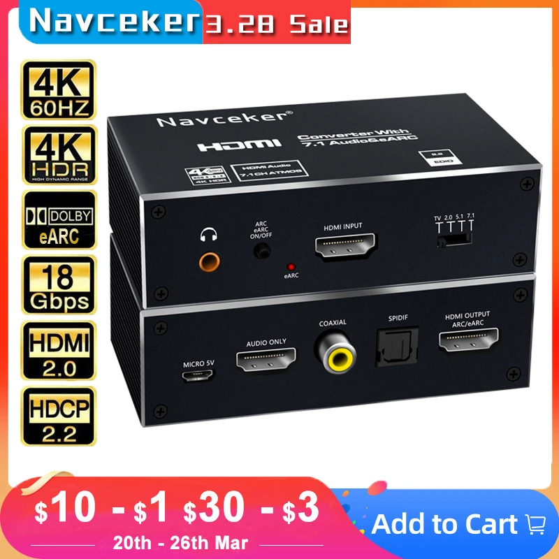 2023 лучший eARC HDMI 2,0 аудио экстрактор 4K 120 Гц RGB8:8:8 HDR HDMI сплиттер аудио преобразователь 4K HDMI в оптический TOSLINK SPDIF 7,1 2023 лучший eARC HDMI 2,0 аудио экстрактор 4K 120 Гц RGB8:8:8 HDR HDMI сплиттер аудио преобразователь 4K HDMI в оптический TOSLINK SPDIF 7,1