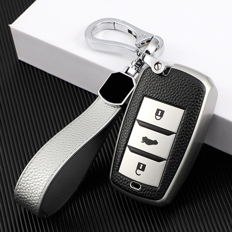 

3 Buttons TPU+Leather Car Key Case Cover For Changan CS75 EADO CS35 RAETON CS15 V3 V5 V7 2018 Car Holder Bag Styling Accessories