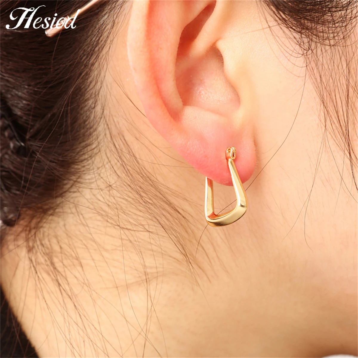 

Hesiod Classic Trendy Gold/Silver Color Alloy Square Shape Hoop Earrings For Women Female Jewelry Party Accessories Gifts