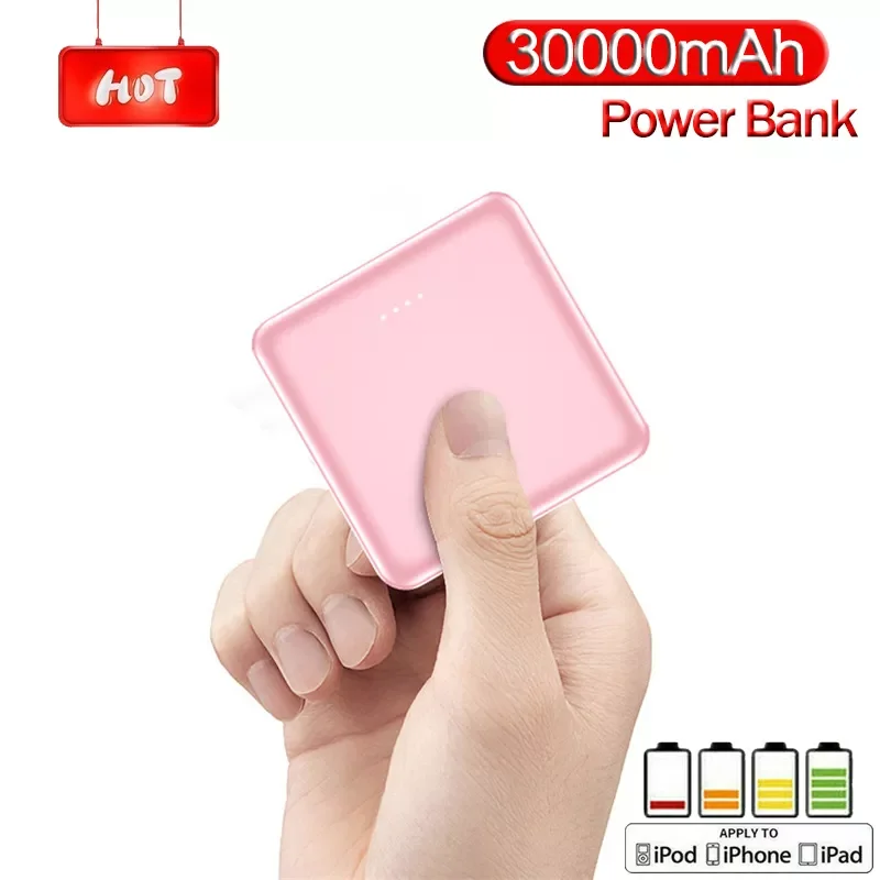 

Mini power bank 30000mAh mobile phone portable charger 2 USB Type-c port for ios and external mobile battery Poverbank