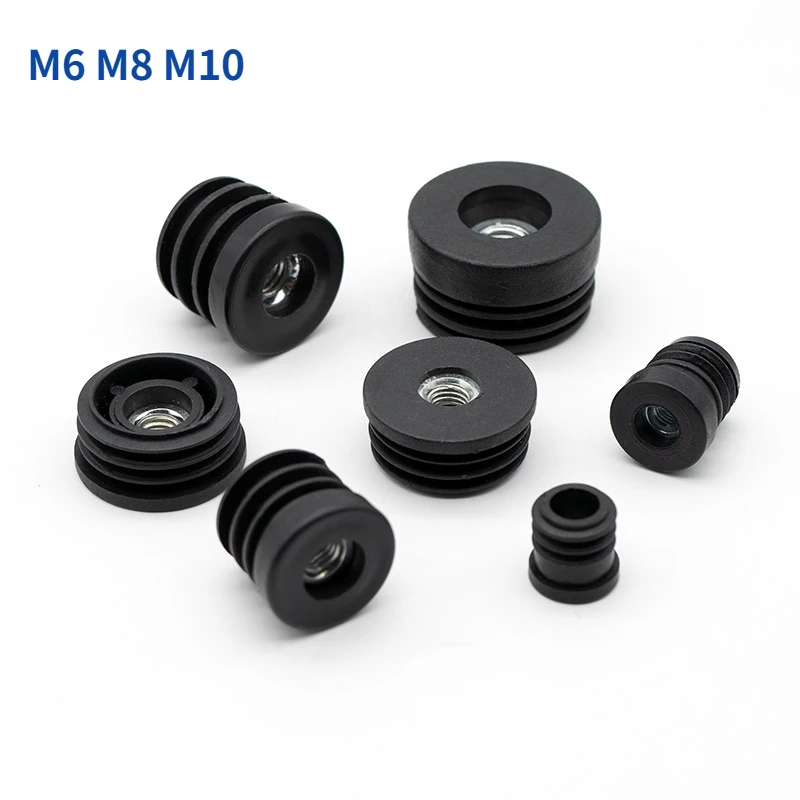 

Plastic Furniture Leg Pipe Hole Plugs with Nut Black Blanking End Cover Chair Leg Caps Protector Furniture Accessories