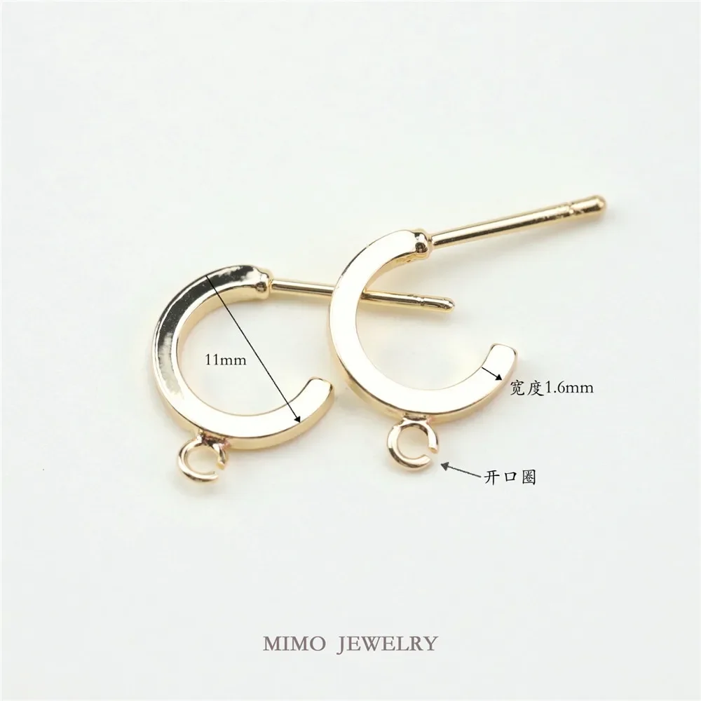 Цветное медное покрытие настоящее золото квадратное кольцо C с кольцом-гвоздиком