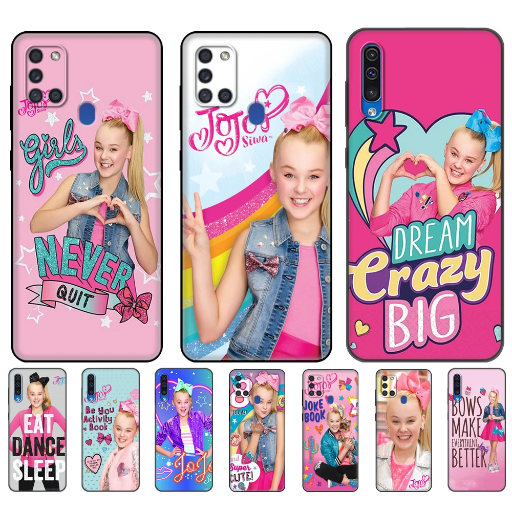 Черный чехол из термопластичного полиуретана для Samsung Galaxy A50 50S A30S A10 A01 A11 A21S A31 A41 A51 A71 M21 M30S S10 LITE с рисунком Jojo Siwa.